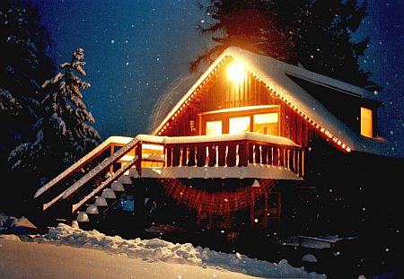 Ferienscheune im Winter